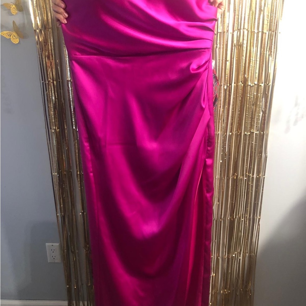 Vibrant Pink Satin Gown
